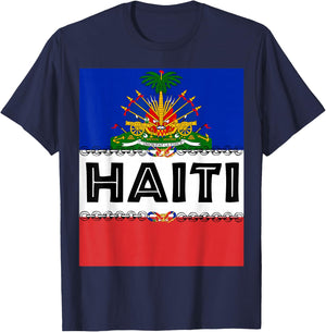 Haitian Pride for Haiti Flag Day Gift Ayiti Chains Zoe T-Shirt - T-Shirt | Navy