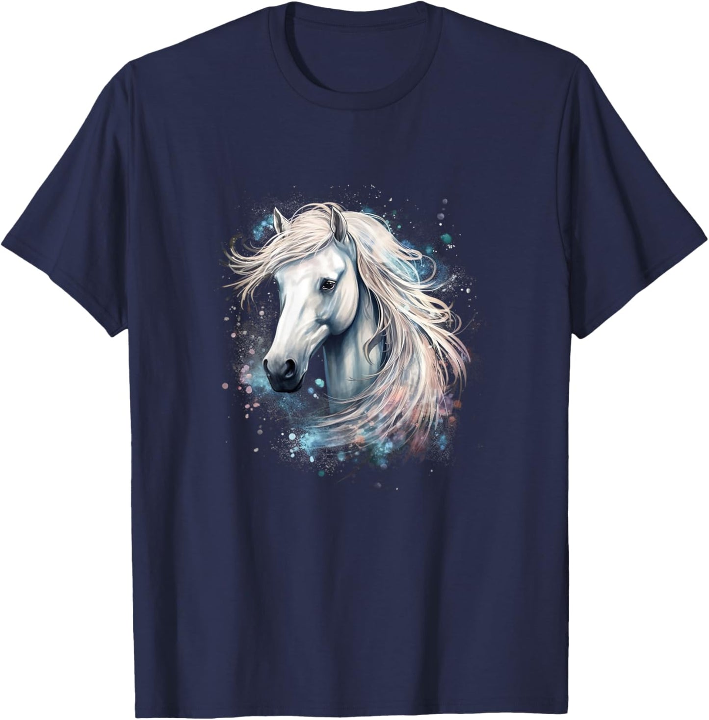 Horse Clothing And Girls Colorful Horse T-Shirt - T-Shirt | Navy