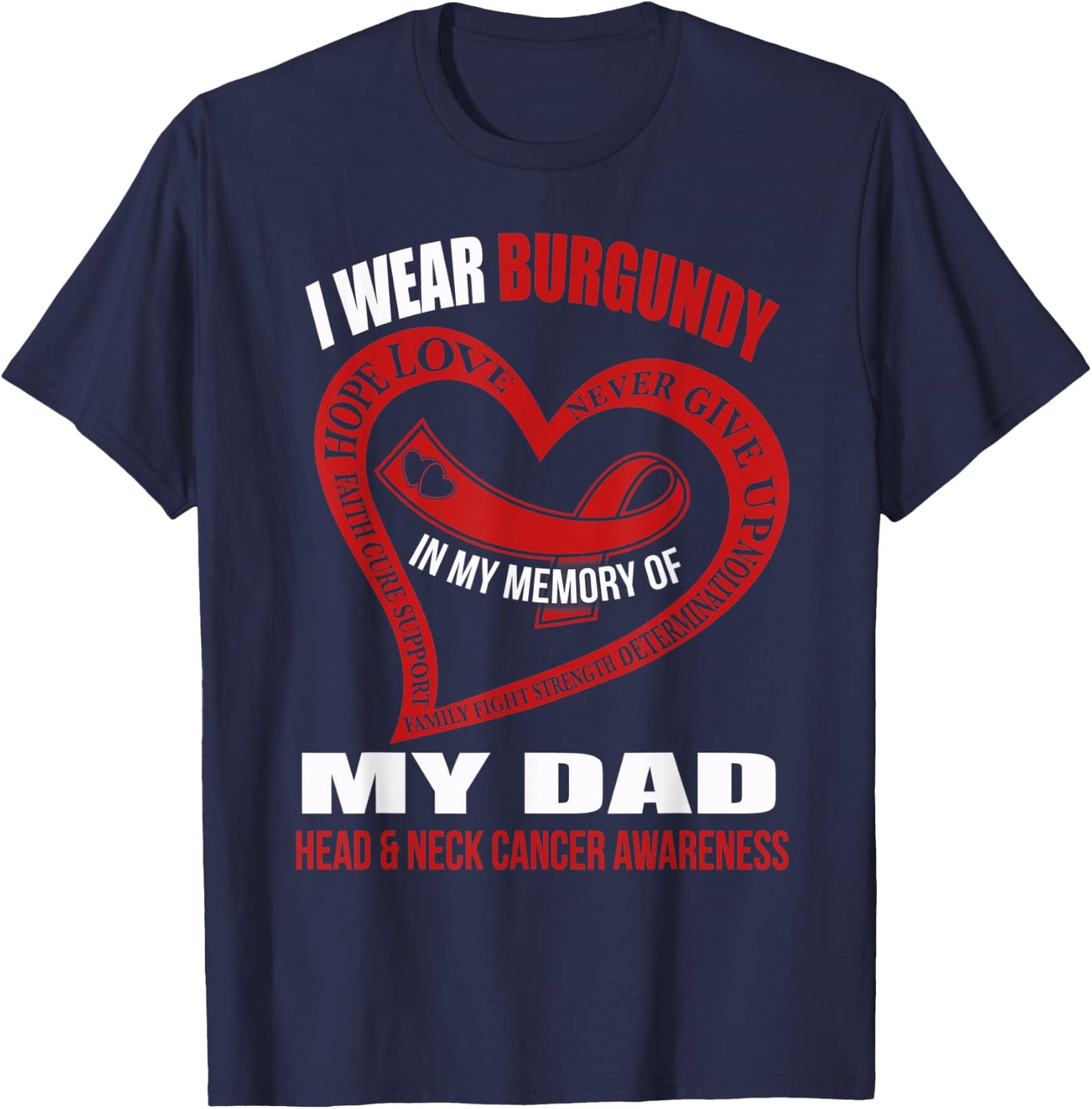 In my memory of my dad HEAD & NECK CANCER AWARENESS T-Shirt - T-Shirt | Navy
