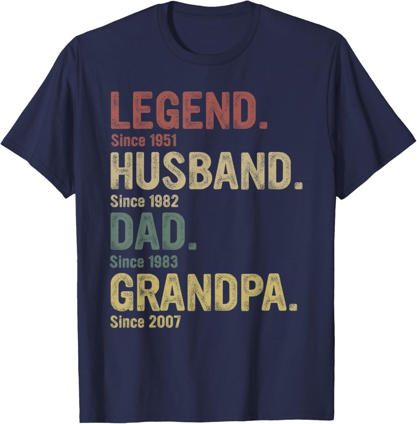 Legend Husband Dad Grandpa Since T-Shirt - T-Shirt | Navy