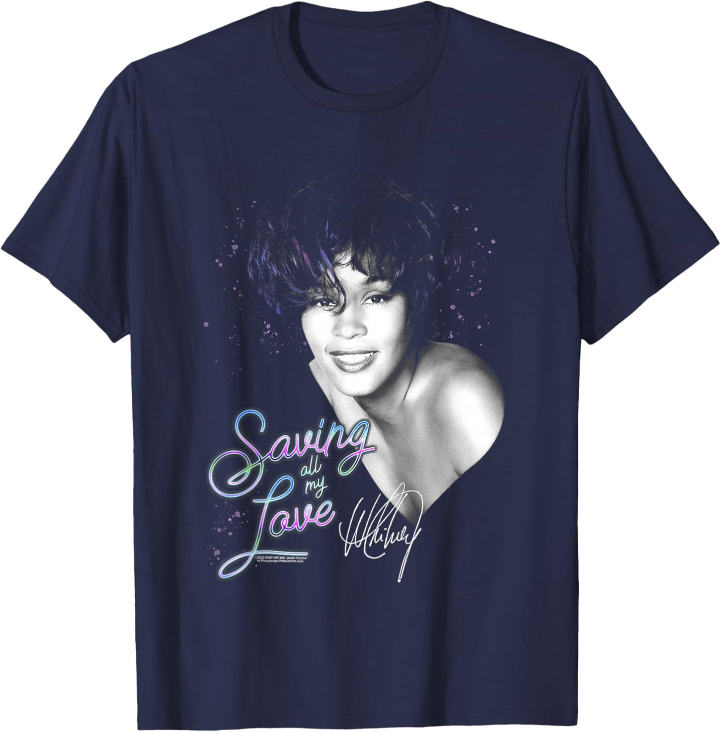 Whitney Houston Saving All My Love T-Shirt - T-Shirt | Navy