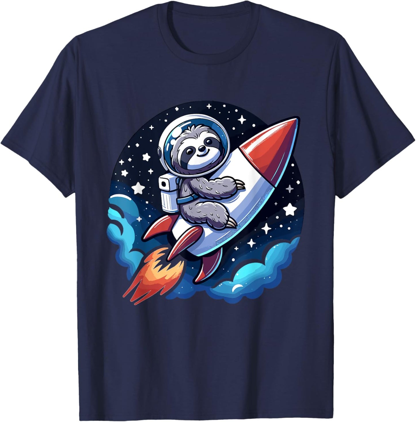 Rocket sloth boy Astonaut T-Shirt - T-Shirt | Navy