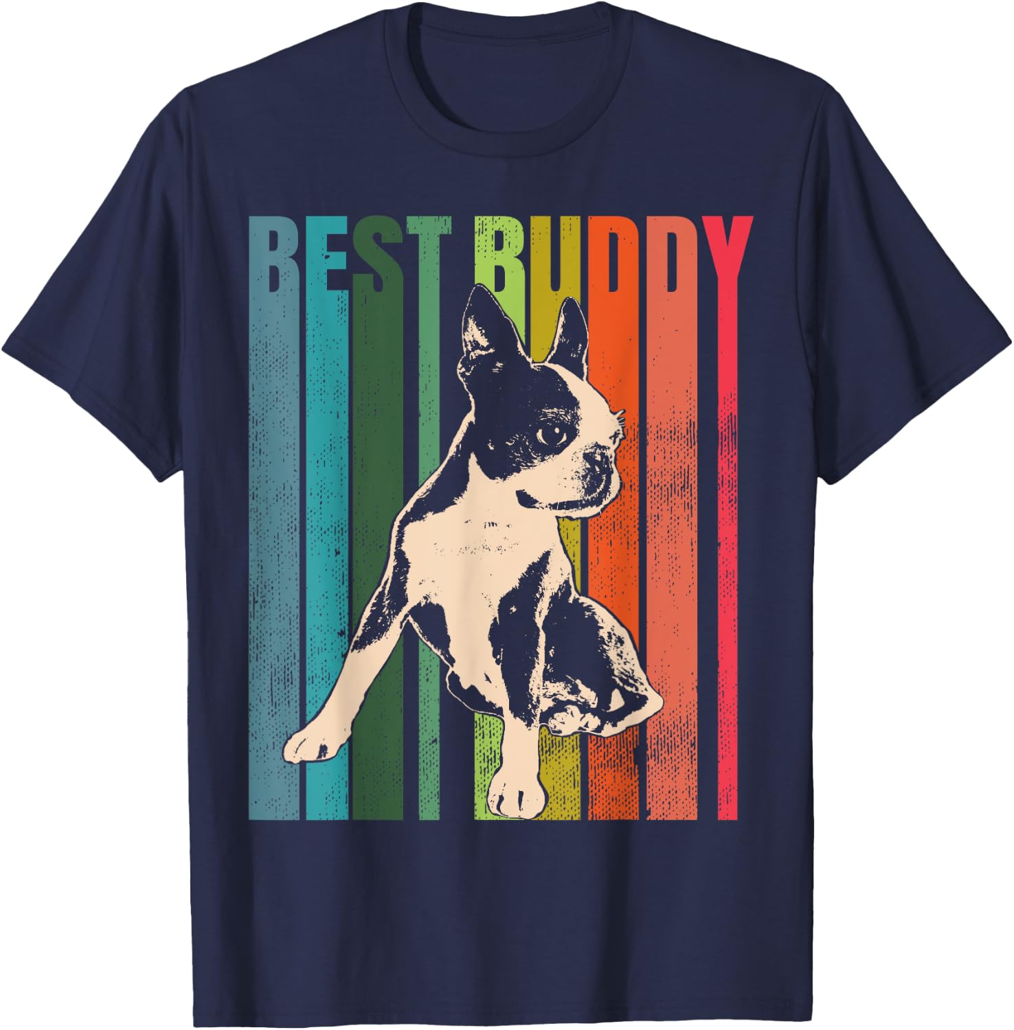 99 Gifts Boston Terrier Dog , -Adults & Kids, Black, Short Sleeve, Small T-Shirt - T-Shirt | Navy