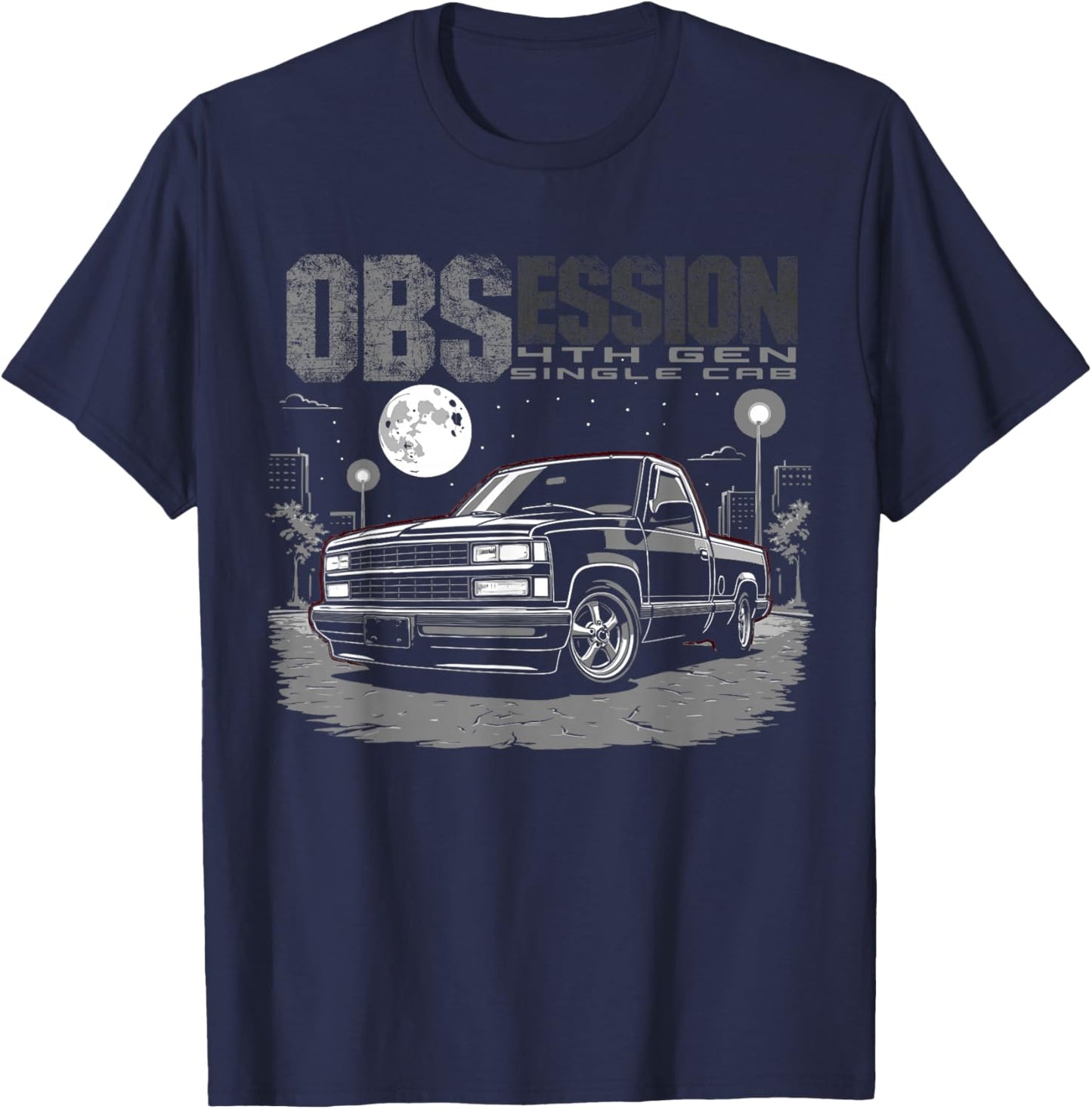 OBS Single Cab Truck Old Body Style Retro 4th Gen CK Truck T-Shirt - T-Shirt | Navy