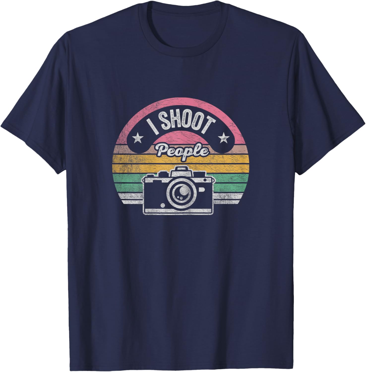 Retro Vintage Funny Photographer Camera Shirt I Shoot People T-Shirt - T-Shirt | Navy