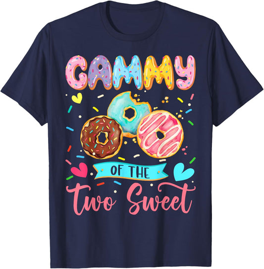 Gammy Of The Two Sweet 2Nd Birthday Girl Donut Matching T-Shirt - T-Shirt | Navy