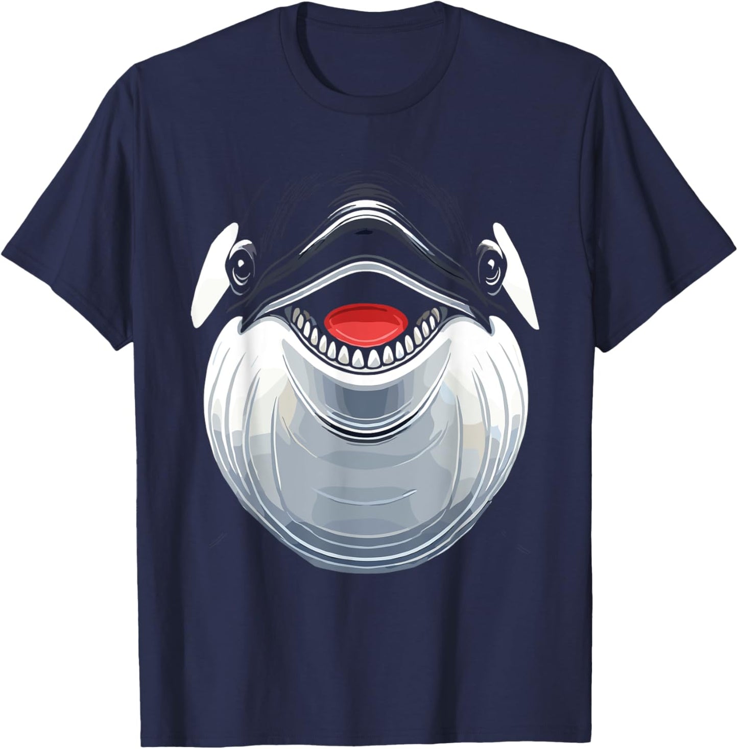 Funny orca whale costume, funny orca whale face costume T-Shirt - T-Shirt | Navy