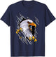 American Bald Eagle With Claws T-Shirt - T-Shirt | Navy