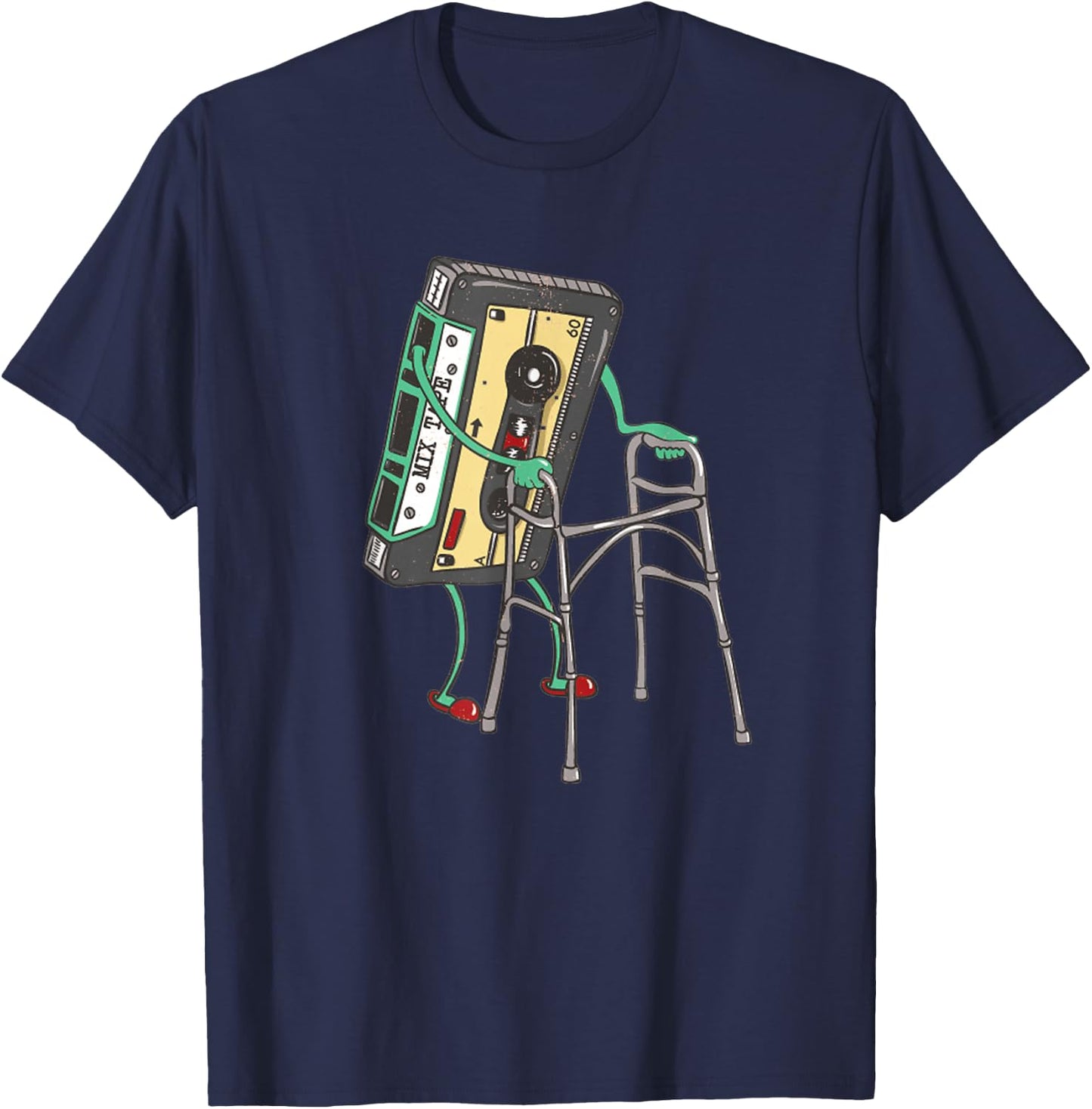 Funny Retro Cassette Tape Vintage Mixtape 80s 1980s Hip Hop T-Shirt - T-Shirt | Navy