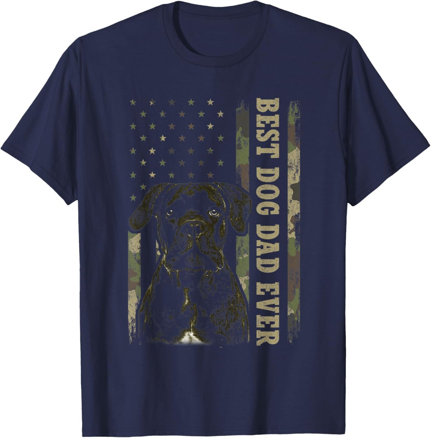 Best Corso Cane Dad Ever Shirt, Camo USA Flag Dog Dad Women T-Shirt - T-Shirt | Navy