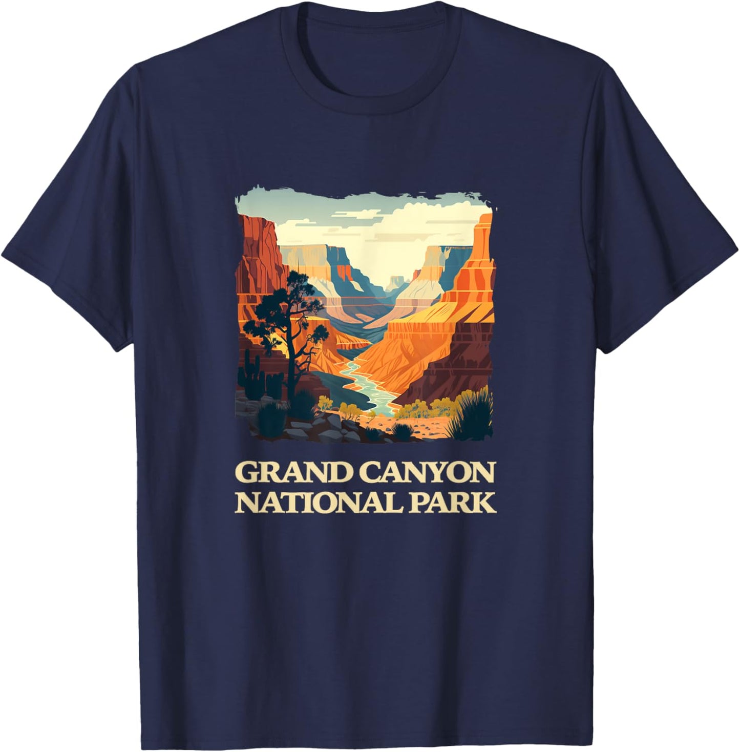 Grand Canyon National Park Arizona Designs -Adults, -Kids Black Short Sleeve Classic Fit Small T-Shirt - T-Shirt | Navy