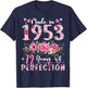 72 Year Old Made In 1953 Floral 72th Birthday Women T-Shirt - T-Shirt | Navy