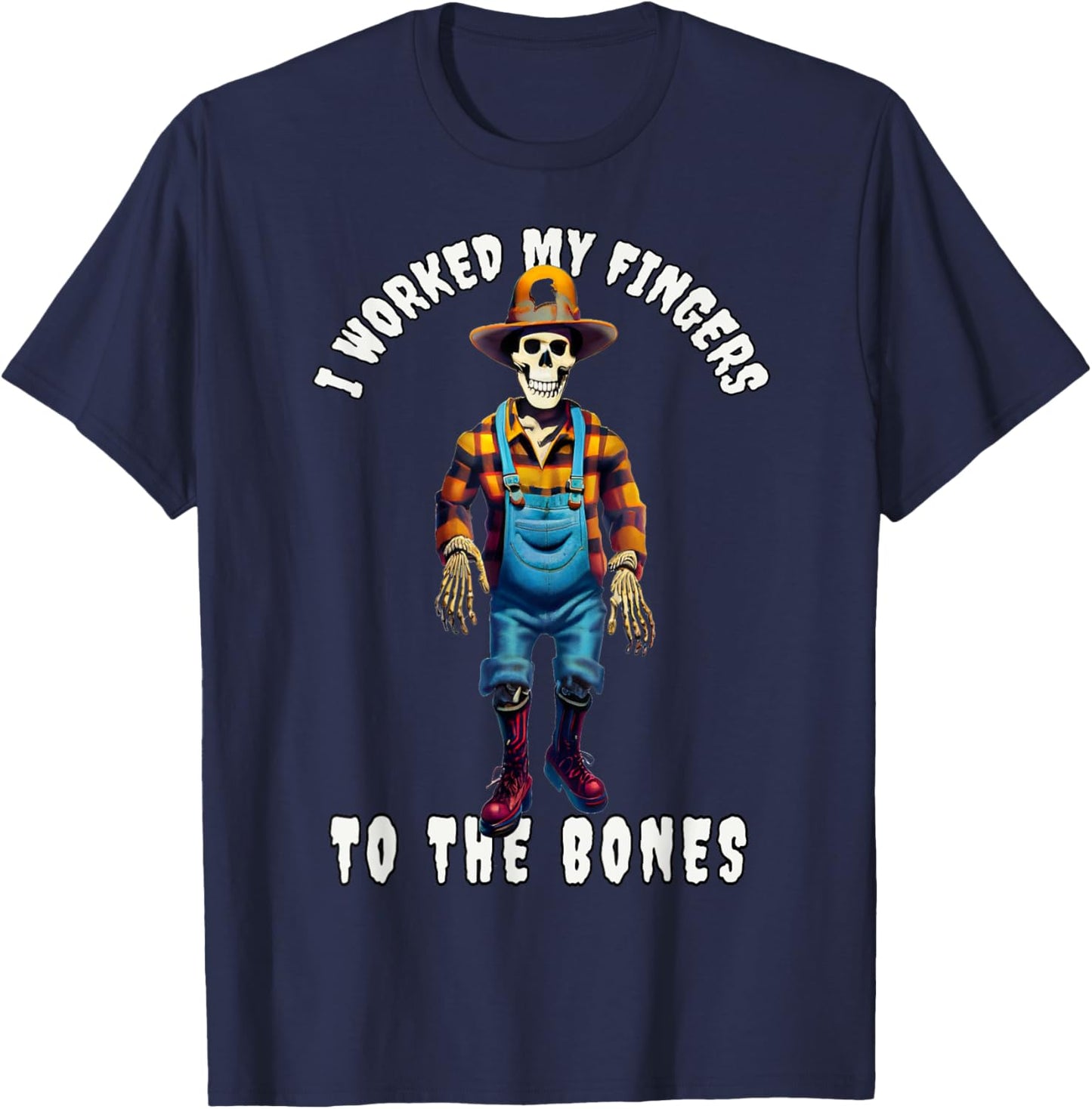 I Worked My Fingers To The Bones A Funny Retirement T-Shirt - T-Shirt | Navy