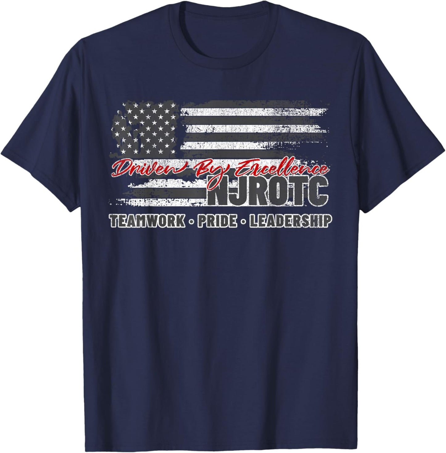 NJROTC Teamwork Pride Leadership American Flag Naval JROTC T-Shirt - T-Shirt | Navy