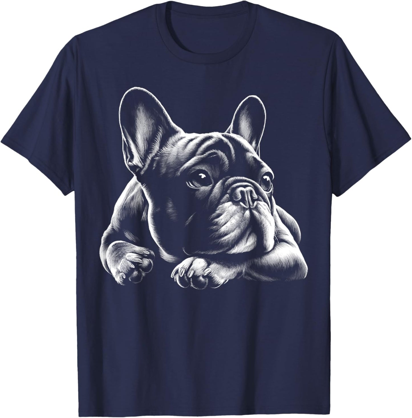 Sweet Dreamy French Bulldog in Lying Pose Women Kids T-Shirt - T-Shirt | Navy
