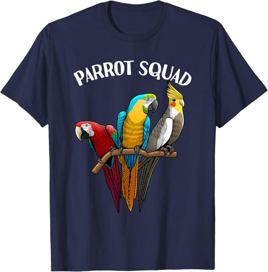 Cool Parrot Squad Women Tropical Bird Parrots Birder T-Shirt - T-Shirt | Navy