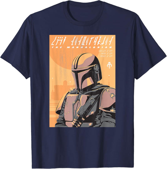 Star Wars The Mandalorian Vintage Poster T-Shirt - T-Shirt | Navy