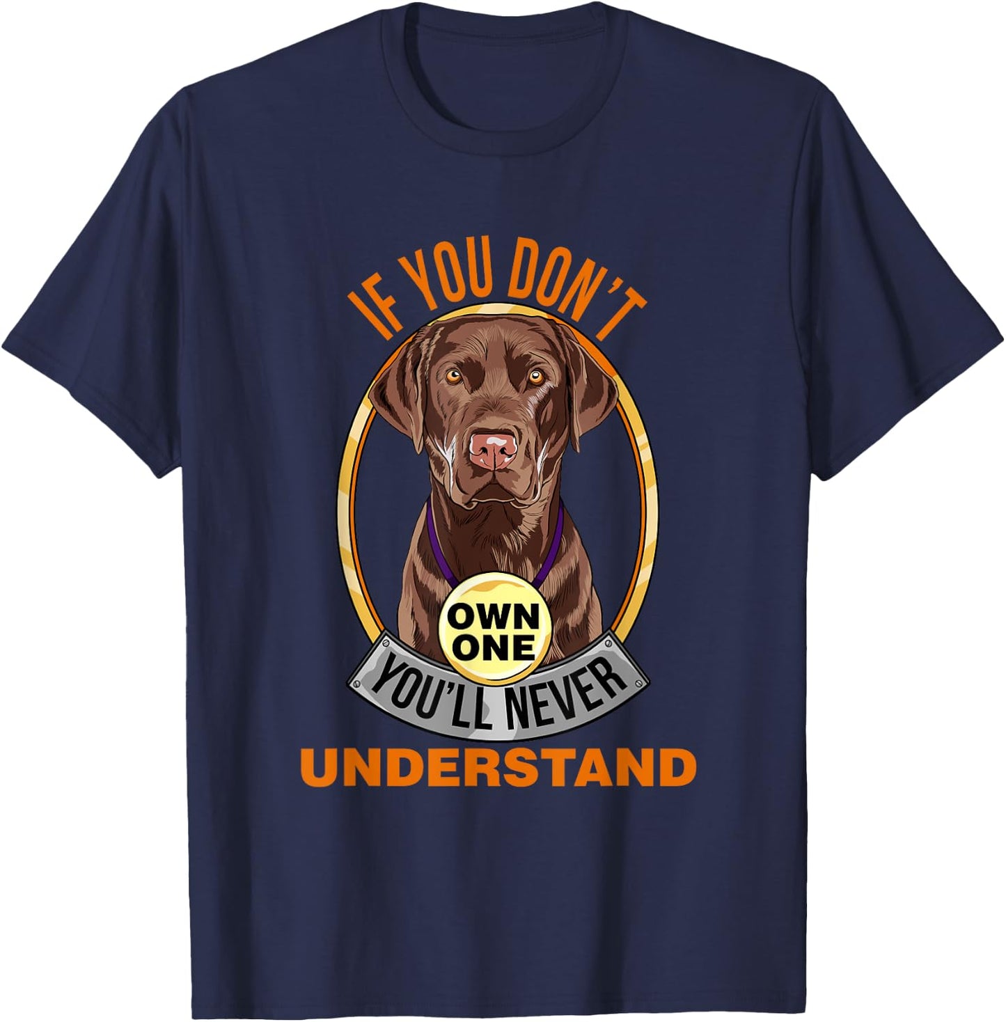 Chocolate Lab Shirt Chocolate Labrador Lover T-Shirt - T-Shirt | Navy