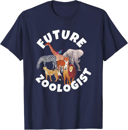 Future Zoologist Funny Birthday Animal T-Shirt - T-Shirt | Navy