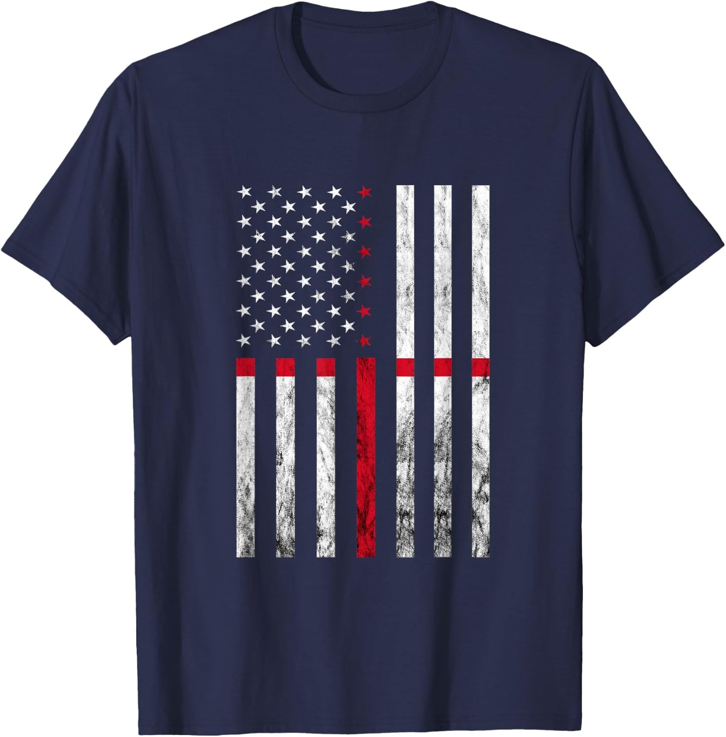 Vintage USA America English Flag St George's Cross England T-Shirt - T-Shirt | Navy