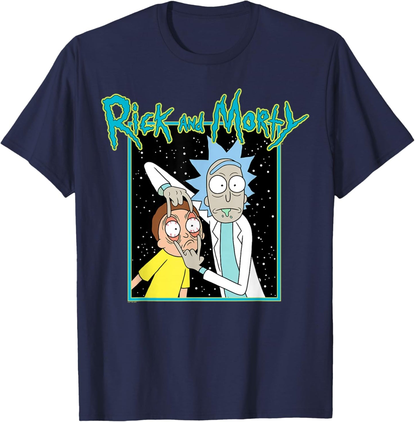 Rick and Morty Space Look Morty Adult Cartoon Fashion T-Shirt - T-Shirt | Navy