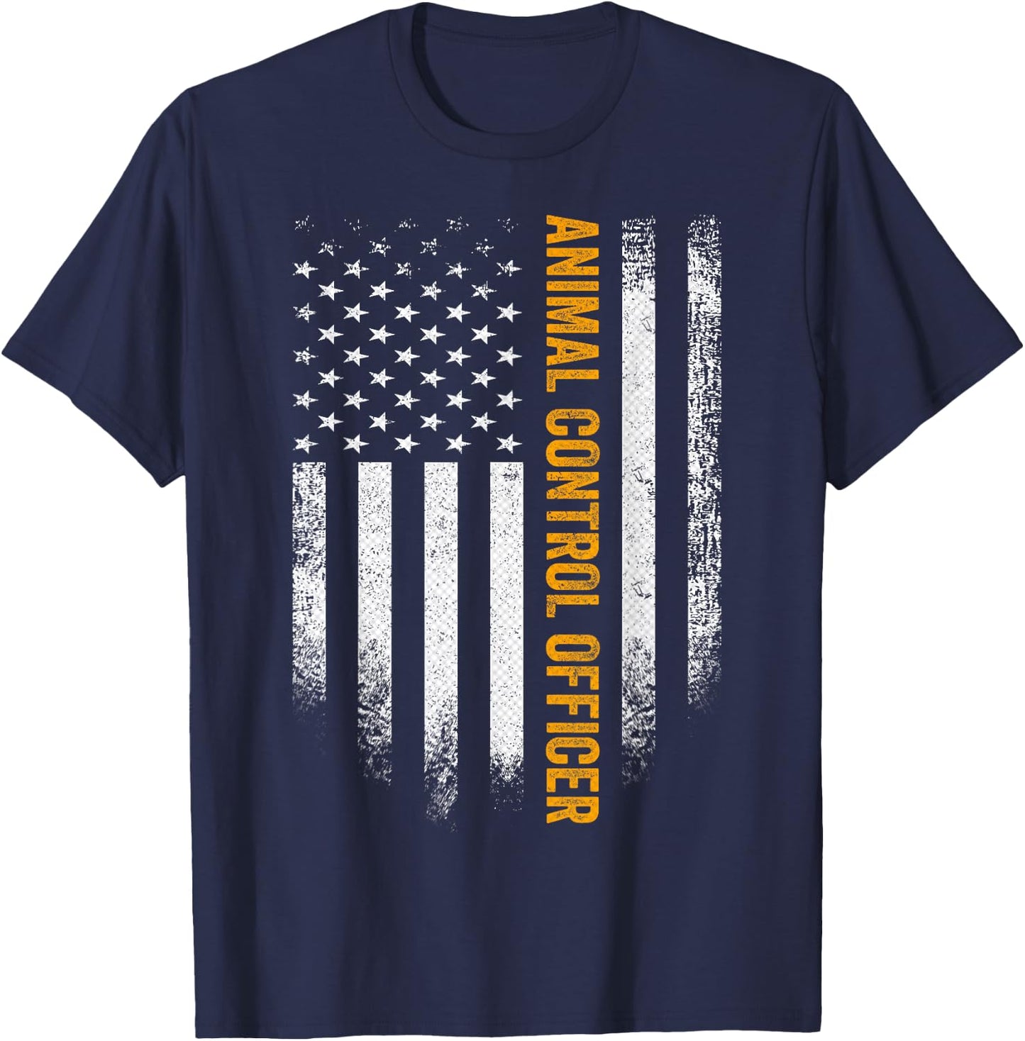 Vintage USA Animal Control Officer American Flag Patriotic T-Shirt - T-Shirt | Navy