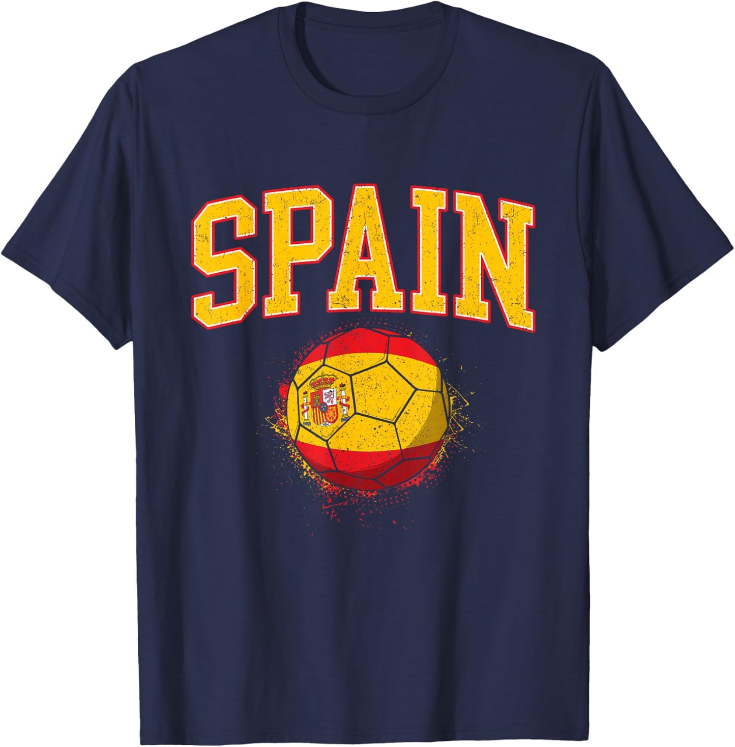 Spain - Spanish Soccer Football Tournament Game T-Shirt - T-Shirt | Navy