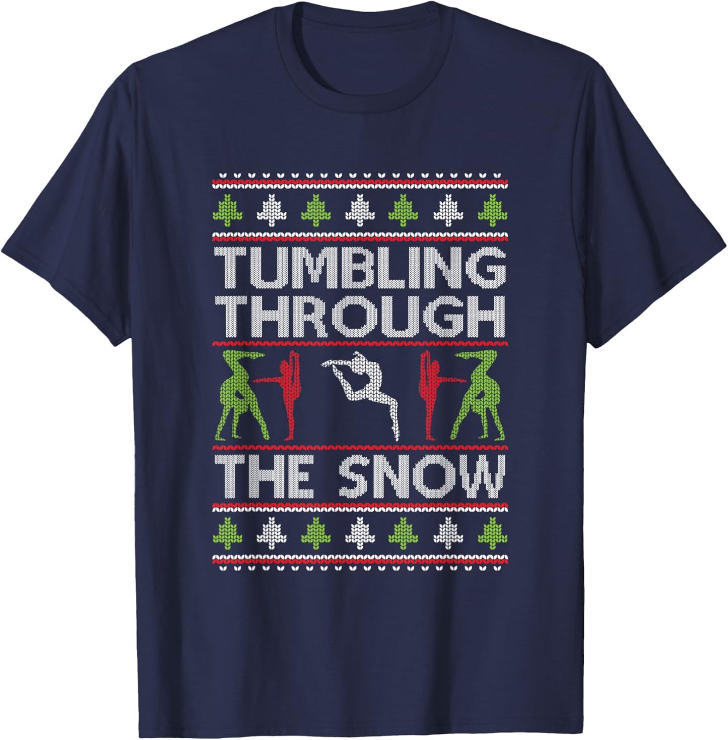 Handstand Santa Gymnastics Merry Flippin Christmas Gymnast T-Shirt - T-Shirt | Navy