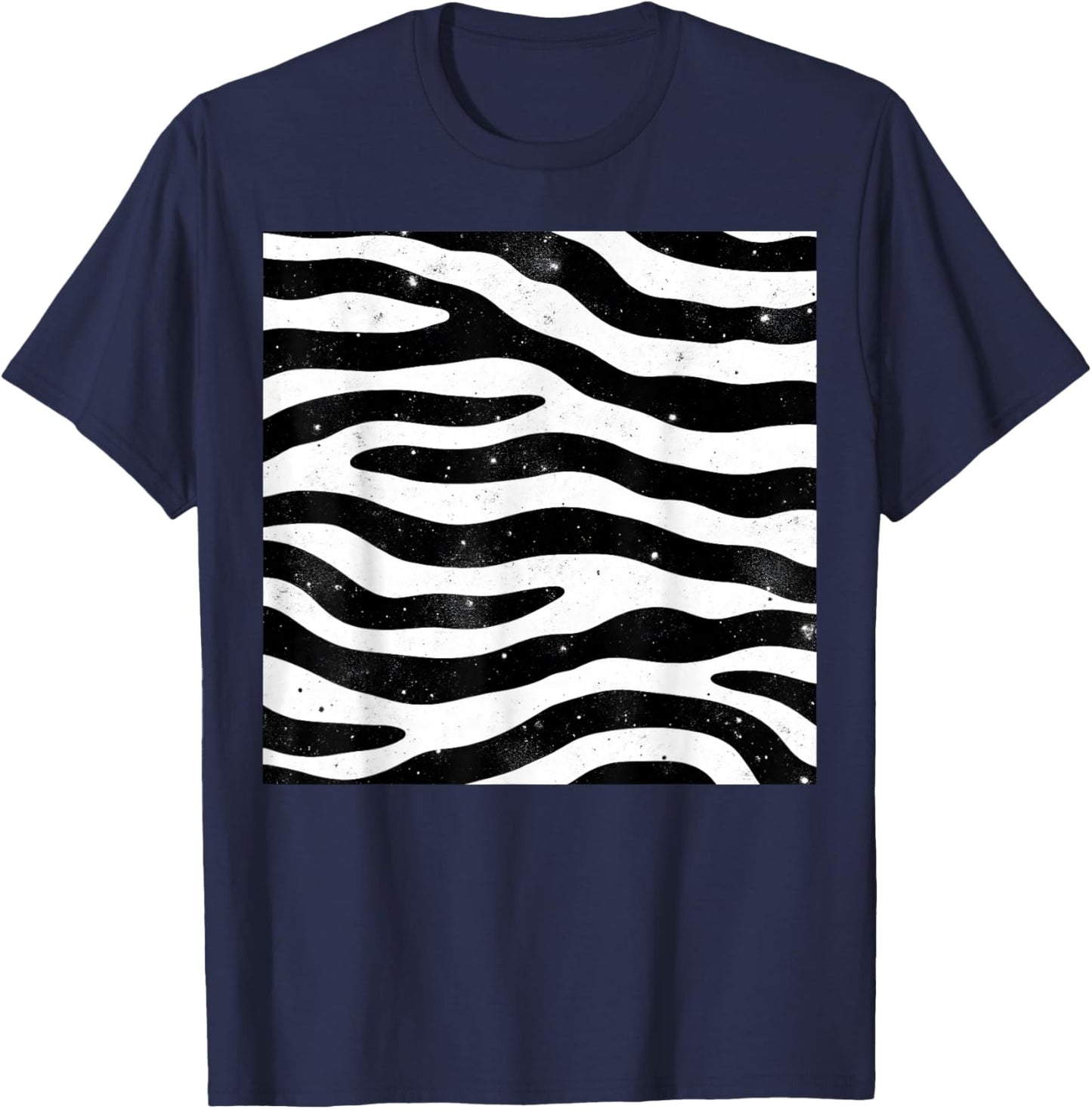 Zebra Print Pattern Women Girls Animal Zebra T-Shirt - T-Shirt | Navy