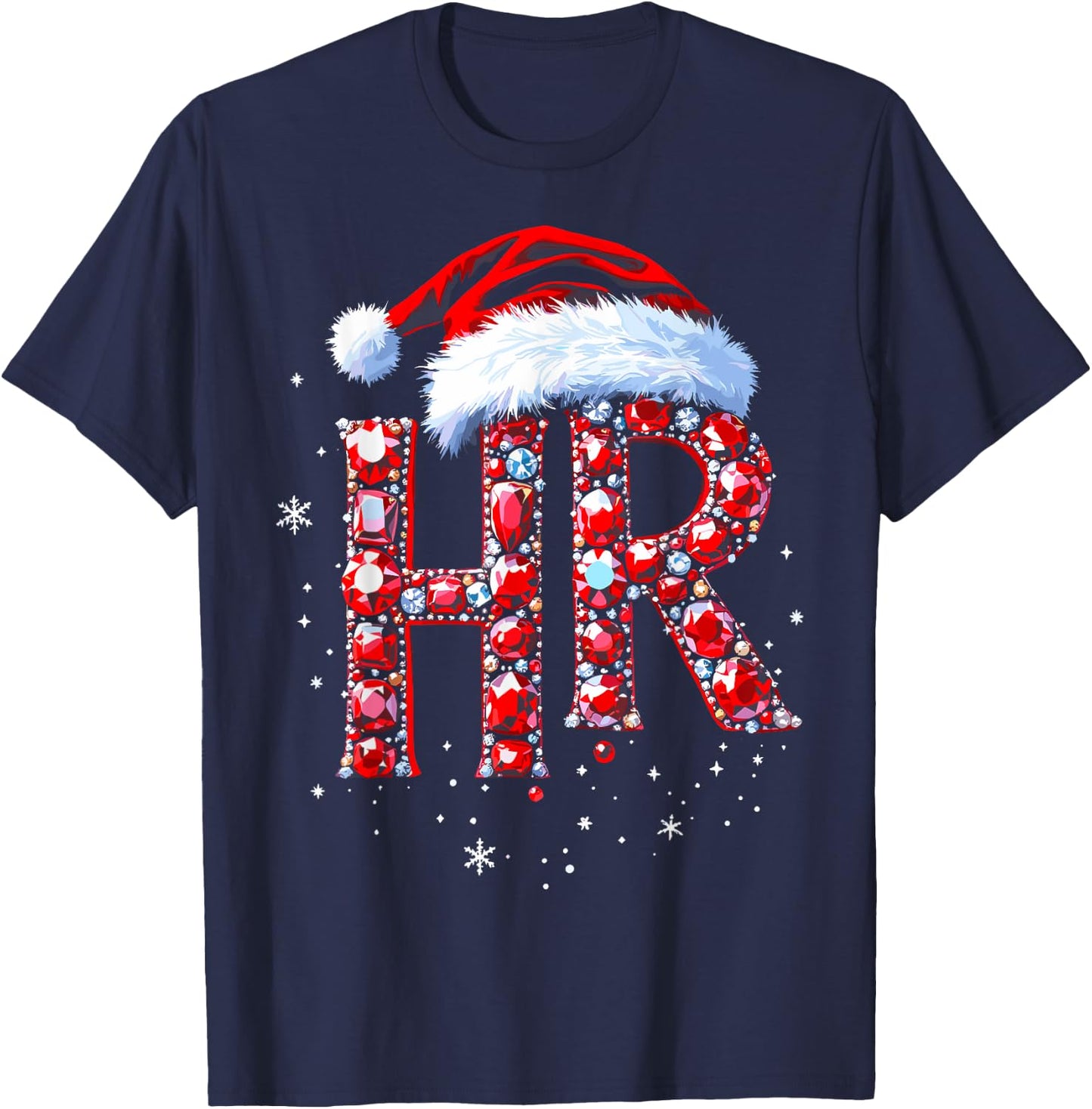 HR Human Resourse Gems Santa Funny Christmas Party Xmas T-Shirt - T-Shirt | Navy
