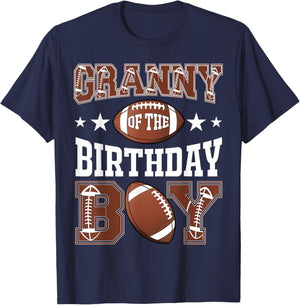 Granny Of The Birthday Boy Football Game Day T-Shirt - T-Shirt | Navy
