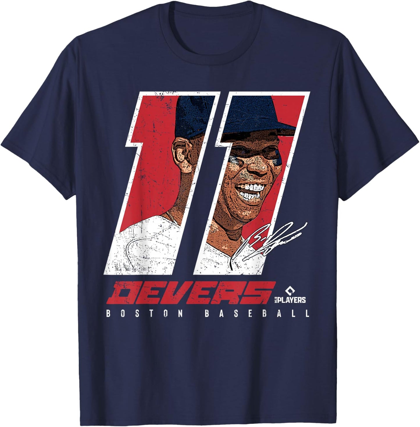 Rafael Devers Silhouette Carita Boston MLBPA T-Shirt - T-Shirt | Navy