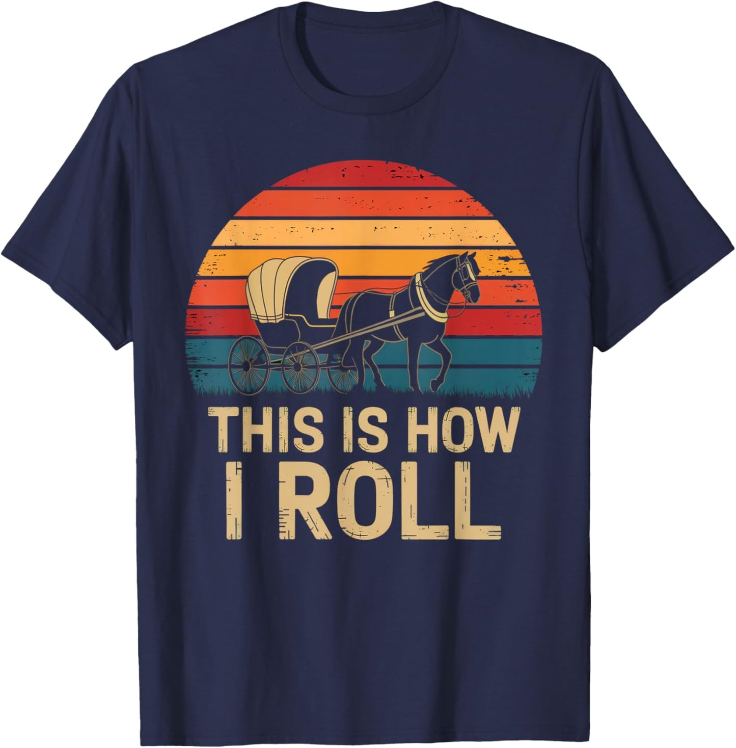 Amish Buggy – Classic Countryside Design T-Shirt - T-Shirt | Navy