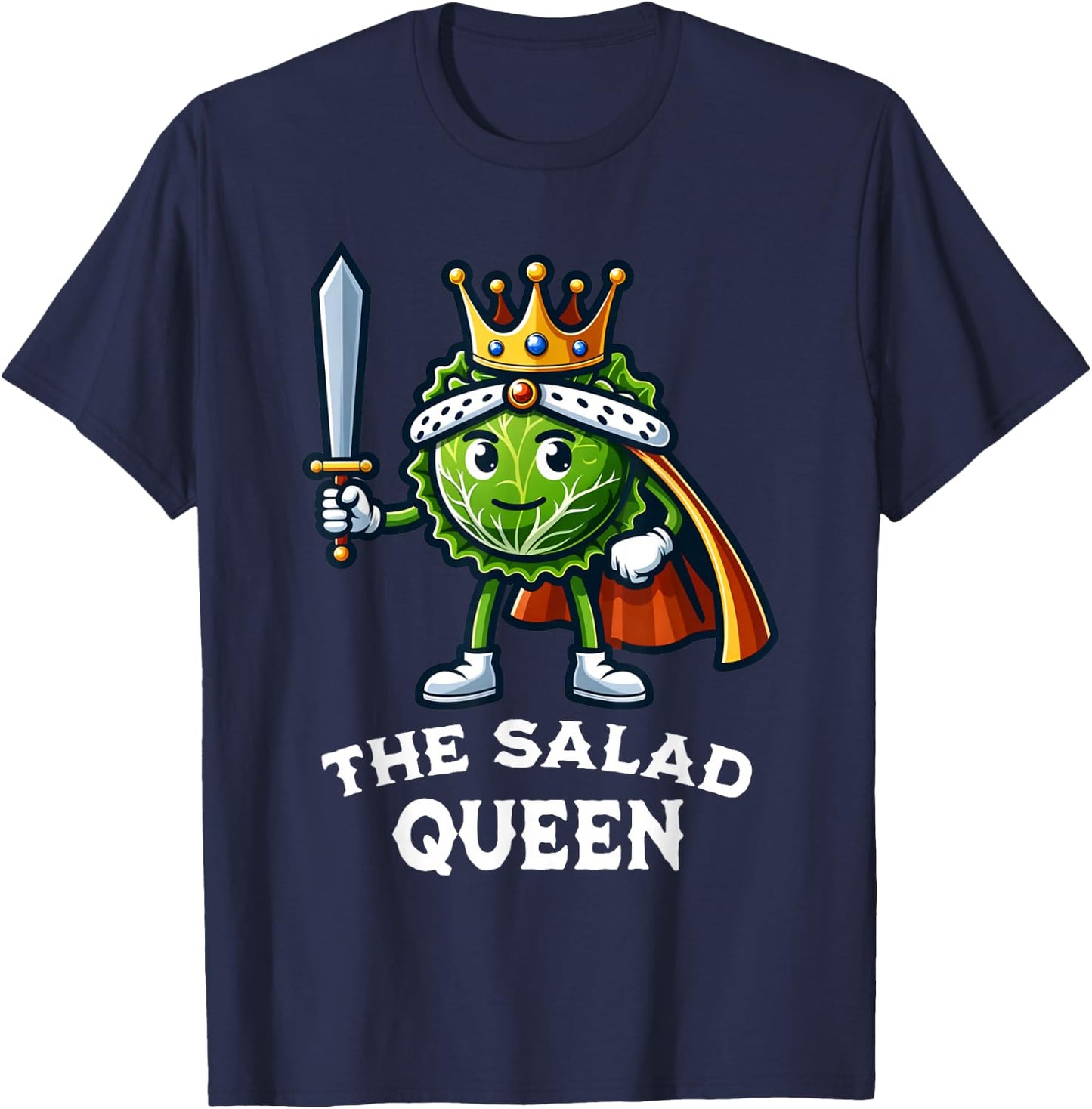 The Salad Queen Funny Salad Lover Lettuce Healthy Eating T-Shirt - T-Shirt | Navy