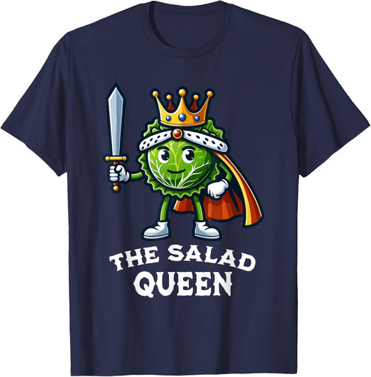 The Salad Queen Funny Salad Lover Lettuce Healthy Eating T-Shirt - T-Shirt | Navy
