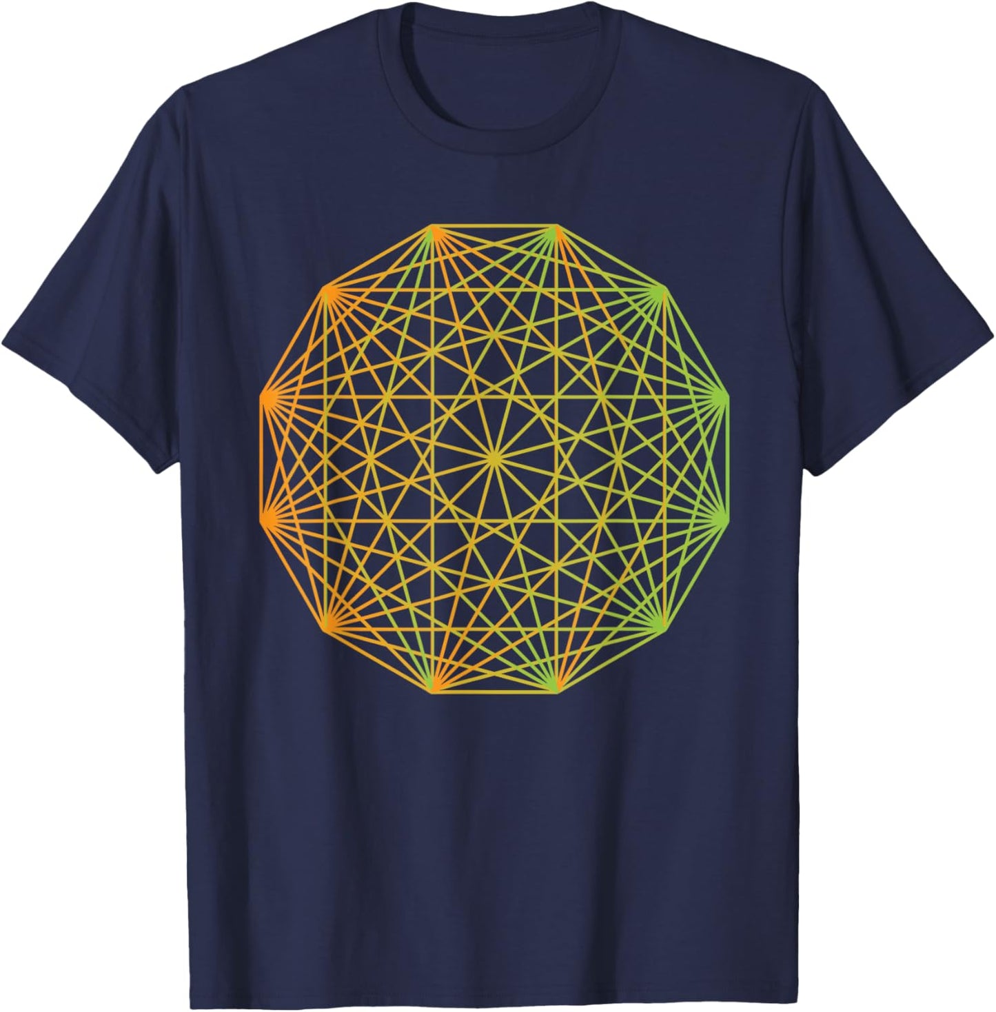 Tesseract Sacred Geometry Yoga Yantra Magic Symbol T-Shirt - T-Shirt | Navy
