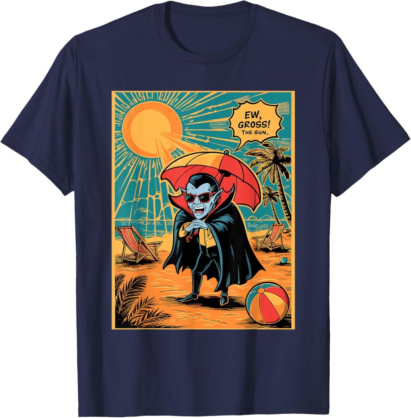 Ew Gross The Sun Gothic T-Shirt - T-Shirt | Navy