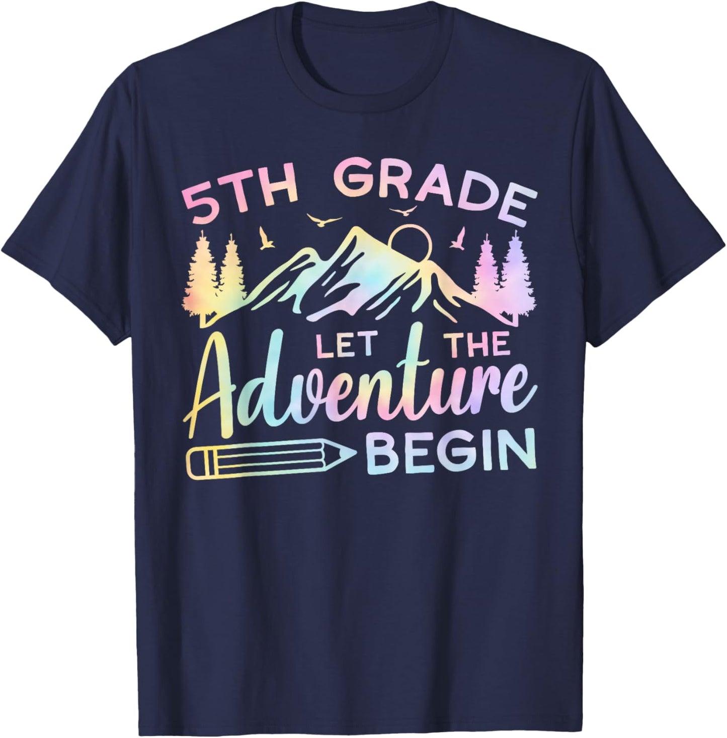 5th Grade Let The Adventure Begin Back To School Teacher T-Shirt - T-Shirt | Navy