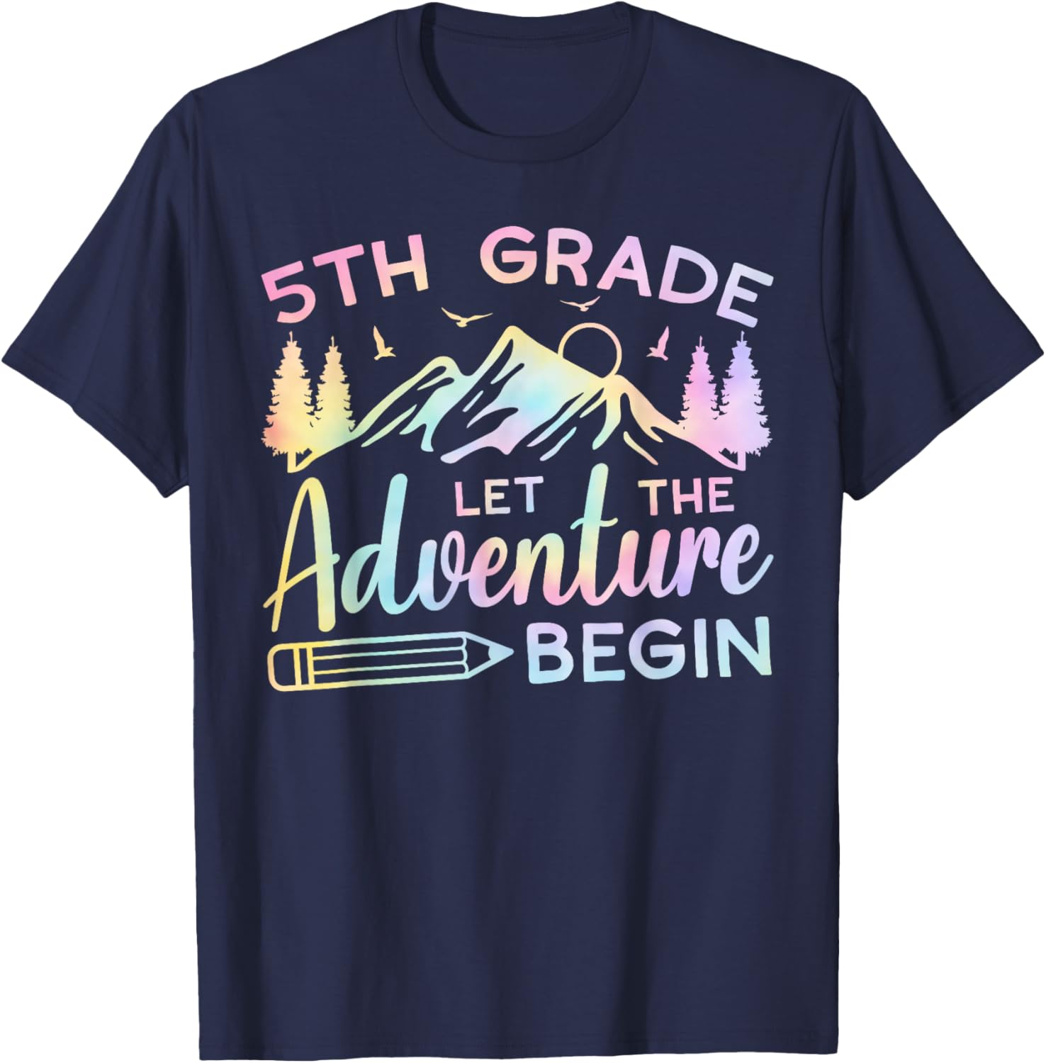 5th Grade Let The Adventure Begin Back To School Teacher T-Shirt - T-Shirt | Navy