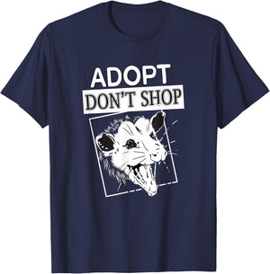 Adopt, Don't Shop Screaming Opposum - Opossum Lover T-Shirt - T-Shirt | Navy