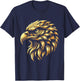 Golden American Bald Eagle Head Patriotic Design T-Shirt - T-Shirt | Navy