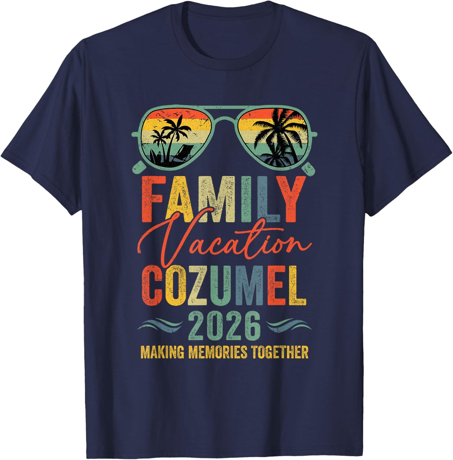 Cozumel Vacation 2026 Matching Family Group Summer T-Shirt - T-Shirt | Navy