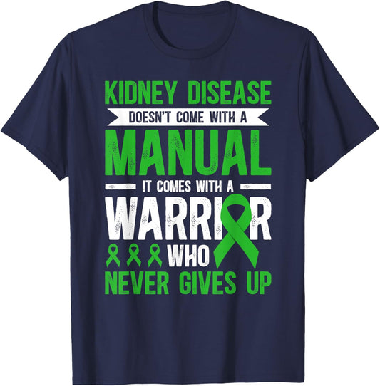 Proud Kidney Disease Warrior Kidney Disease Awareness Month T-Shirt - T-Shirt | Navy