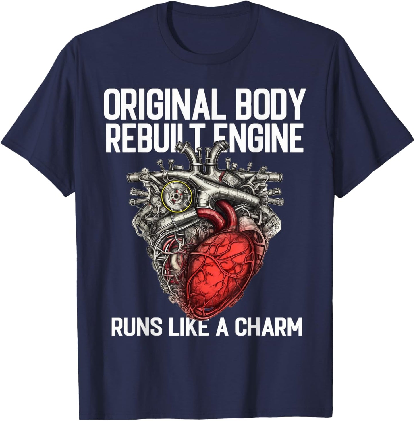 Funny Open Heart Surgery Bypass Survivor Recovery T-Shirt - T-Shirt | Navy