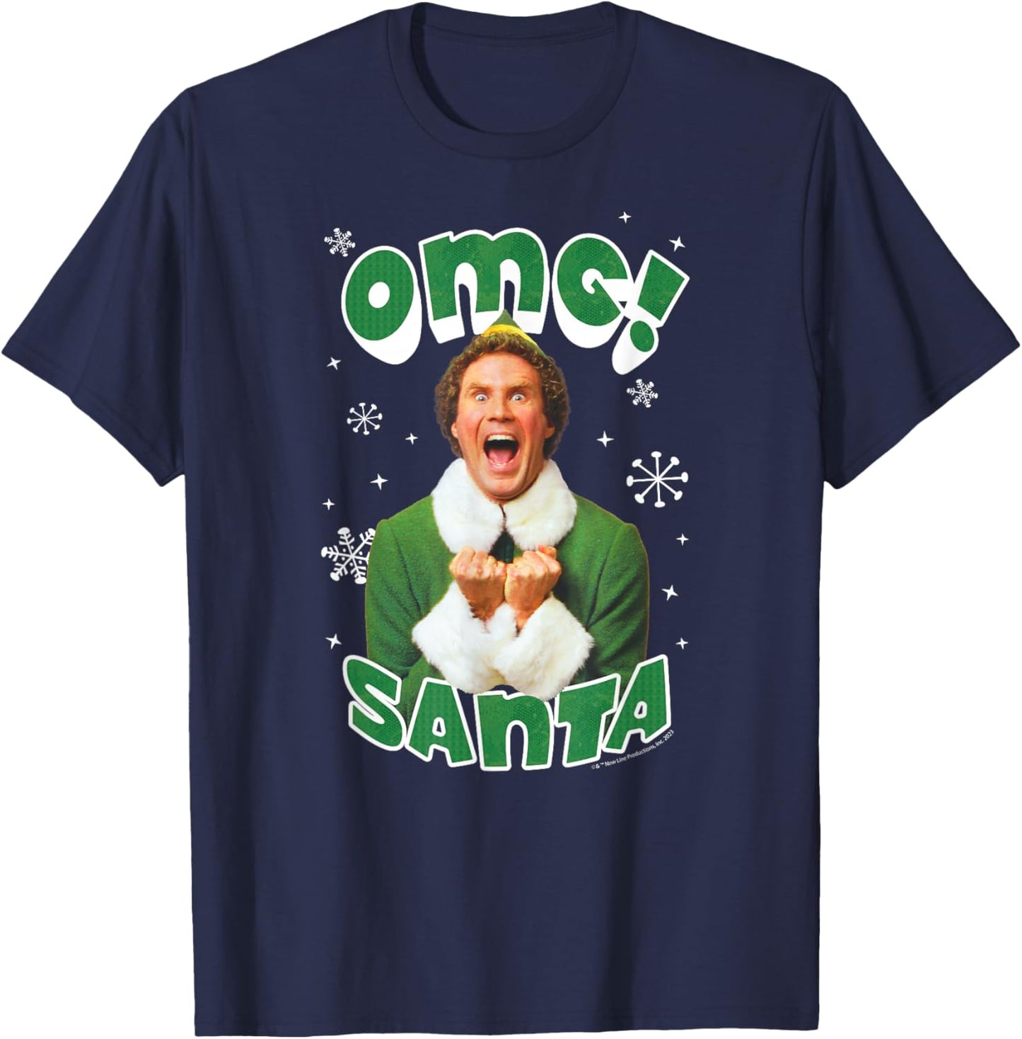Elf - OMG Santa Elf T-Shirt - T-Shirt | Navy
