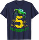 5 Years Old Boys Crushing It Monster Truck 5th Birthday Boy T-Shirt - T-Shirt | Navy