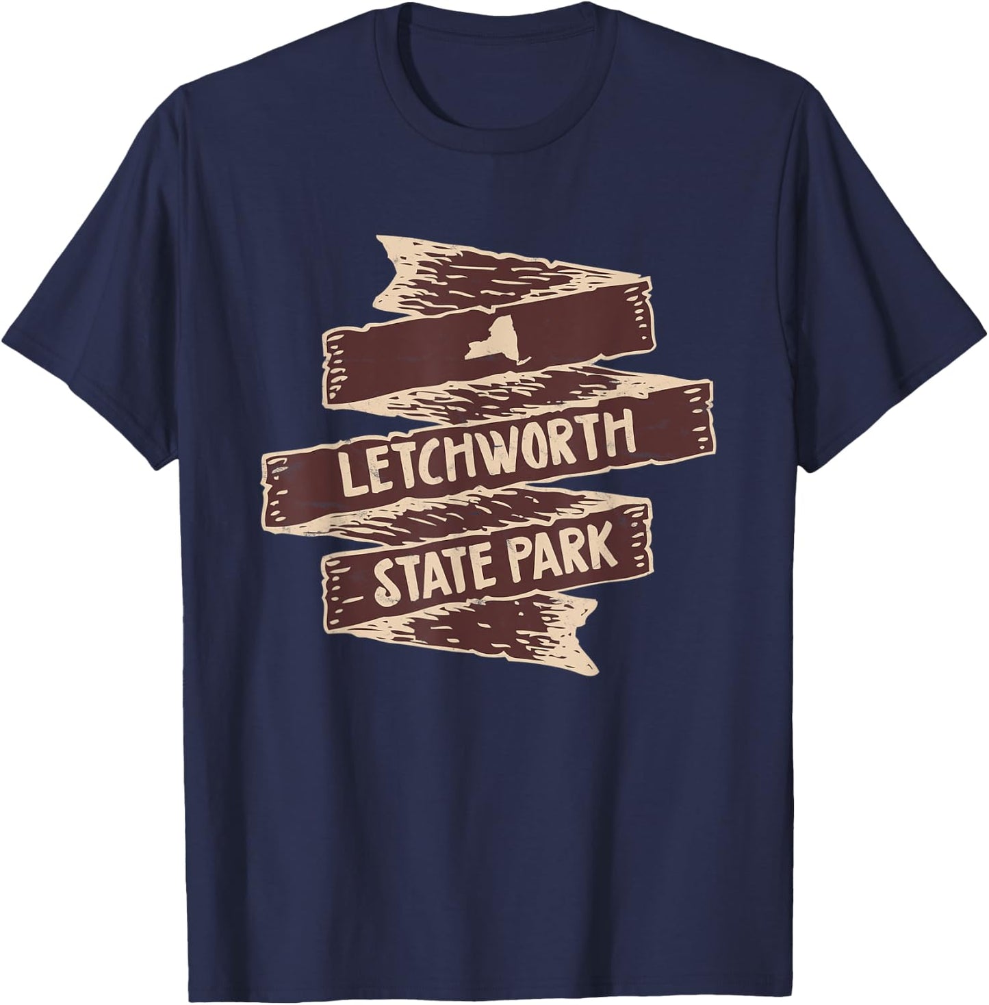 Letchworth State Park New York Genessee River NY Waterfalls T-Shirt - T-Shirt | Navy