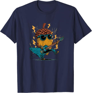 Nice Acorn Music Costume for Electric Guitar Lovers T-Shirt - T-Shirt | Navy
