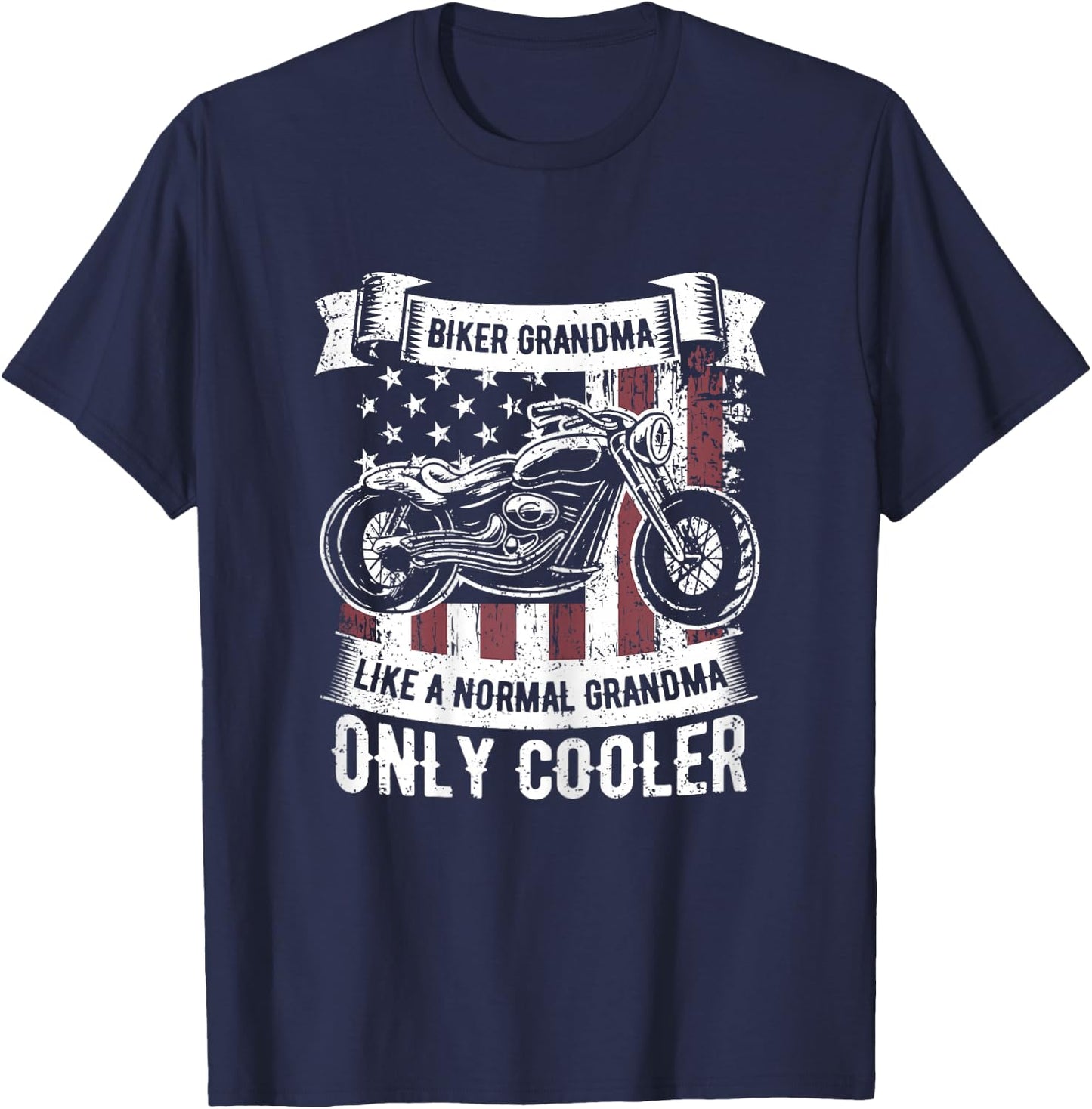 Biker Grandma Ride Motorcycles Motorcycle Lovers Rider Gift T-Shirt - T-Shirt | Navy