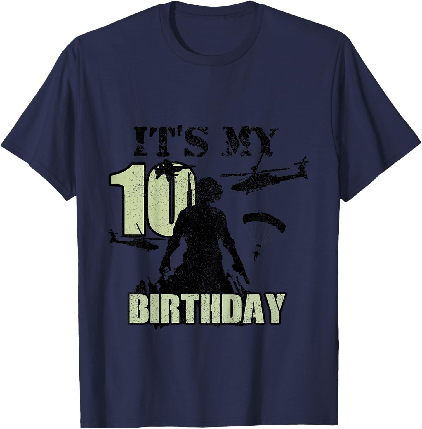 10 Year Old Call Of Theme It's My Birthday Gift Boys Girls T-Shirt - T-Shirt | Navy